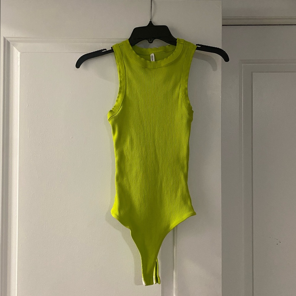 Neon green Lulus bodysuit